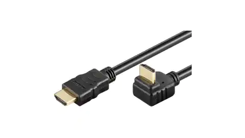 ⁨HDMI/HDMI V1.4 M/M ETHERNET CABLE ANGLED BLACK 2M⁩ at Wasserman.eu