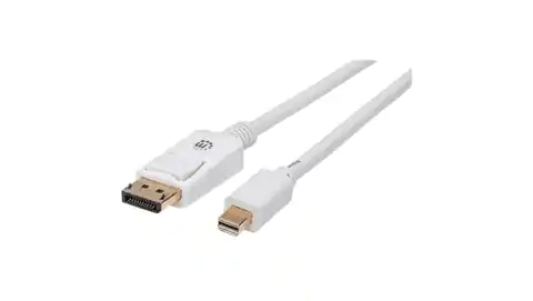 ⁨Mini DisplayPort 1.2 4K*60Hz MiniDP-DP M/M 2m cable, White⁩ at Wasserman.eu
