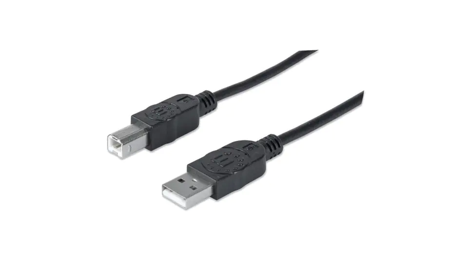 ⁨Kabel USB 2.0 AM-BM 1.8m do Drukarki Czarny Ekranowany⁩ w sklepie Wasserman.eu