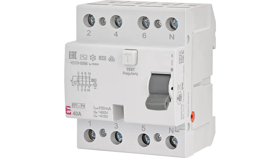 ⁨Residual current circuit breaker 4P 40A 0,1A type AC EFI-P4 AC 40/0.1 002061622⁩ at Wasserman.eu