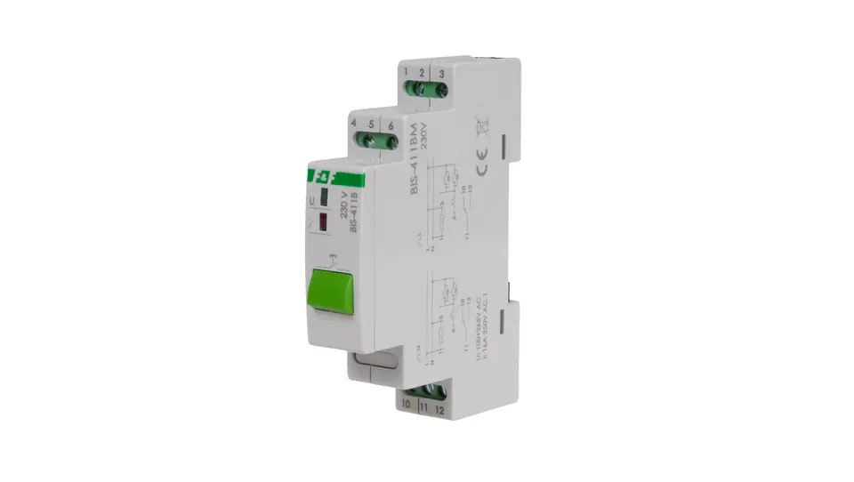 ⁨Bistable relay with button for manual control and memory, mounting on DIN rail 230V BIS-411BM⁩ at Wasserman.eu