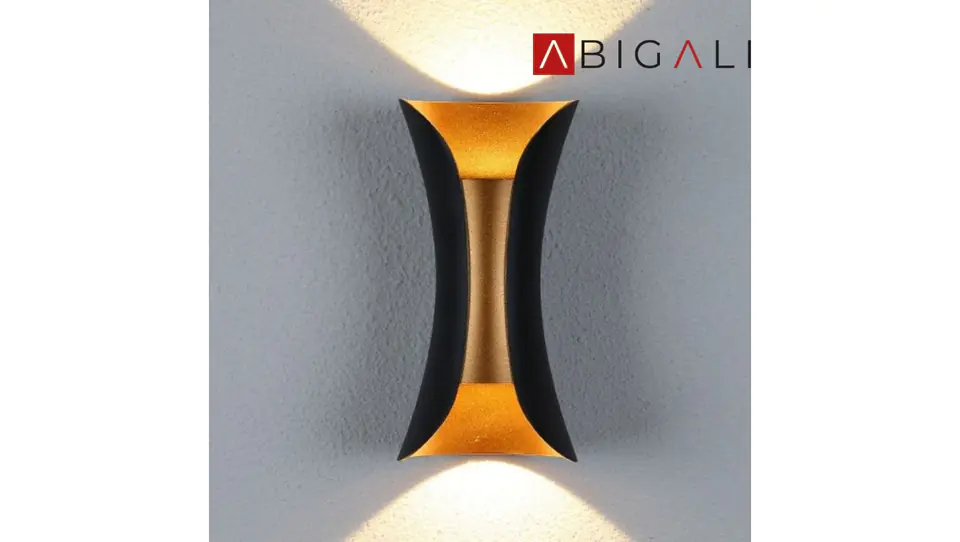 Abigali Wandleuchte Schwarz-Gold 2x5W 3000K, ABIGALI-KMG2X5WW im Wasserman.eu