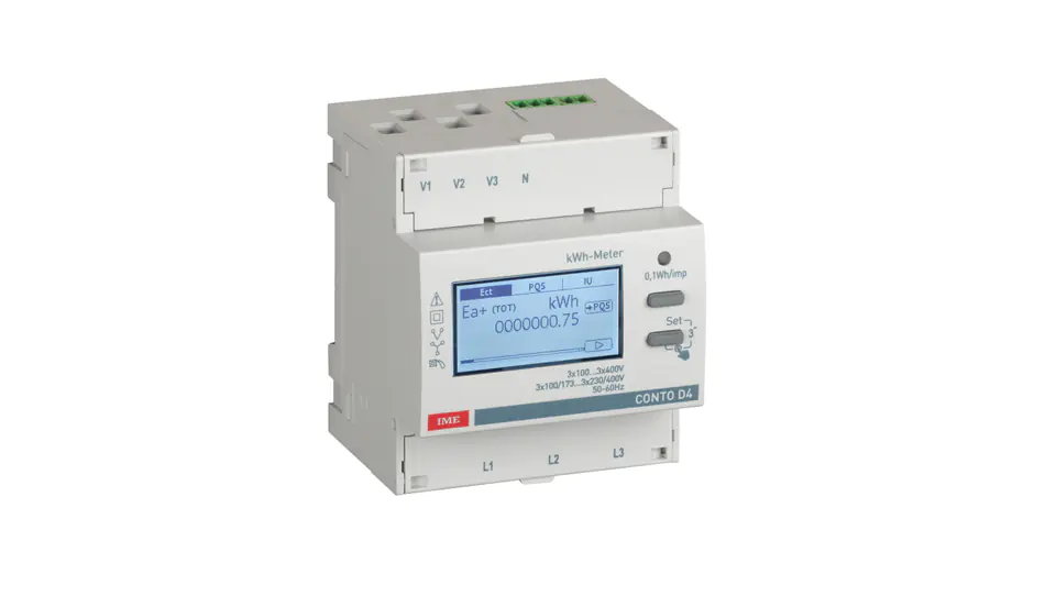 ⁨Energy meter Wh/Varh 3F Measurement by transformers (ct) 1-5A with pulse output 4 modules CE4TB0PCL1⁩ at Wasserman.eu