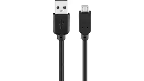 ⁨Hi-Speed micro USB 2.0 cable, black 1.8m 93181⁩ at Wasserman.eu