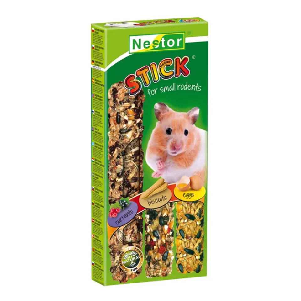 ⁨NESTOR COB 3 IN 1 FOR SMALL RODENTS - CURRANT, SPONGE CAKE, EGGS 175g⁩ at Wasserman.eu