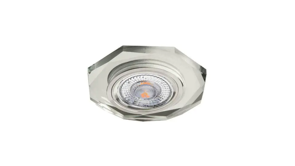 ⁨Oprawa szklana GLASSO-S OCTAGON srebrna 90x8 halogenowa wpuszczana⁩ w sklepie Wasserman.eu