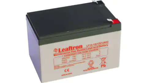 ⁨Akumulator AGM żelowy leaftron LT 12V -12 T2 12V 12Ah LT12-12⁩ w sklepie Wasserman.eu