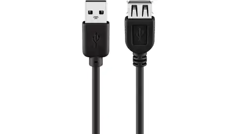 ⁨Hi-Speed USB 2.0 Extension Cable Black 1.8m 68903⁩ at Wasserman.eu