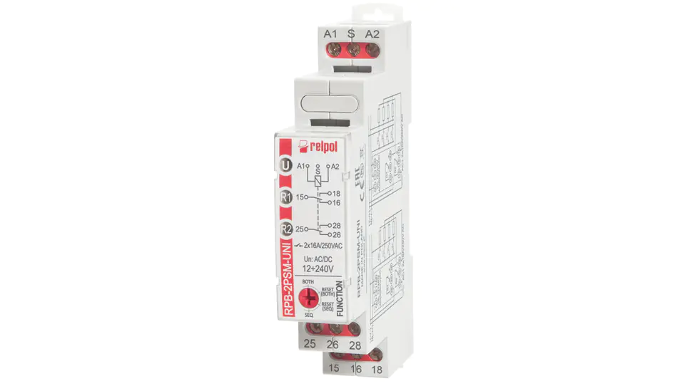 ⁨Sequential bistable relay with memory 2P 16A 12...240 V AC/DC RPB-2PSM-UNI 864392⁩ at Wasserman.eu