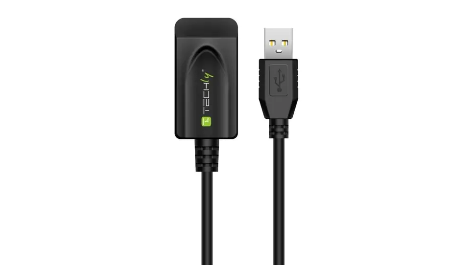 Kabel Przedłużacz Aktywny USB 2.0 A-A M/F 5m Czarny w sklepie Wasserman.eu