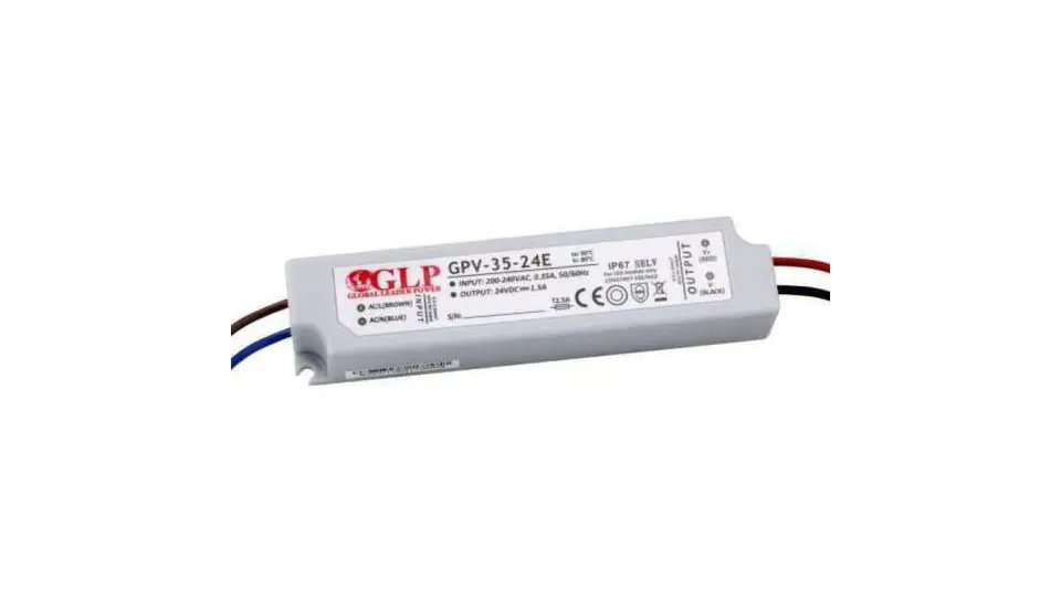 ⁨Zasilacz led GPV 35W 24V DC ip67 gpv-35-24E led⁩ w sklepie Wasserman.eu