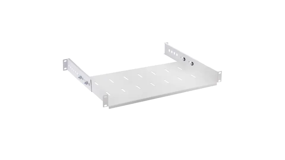 ⁨Półka regulowana do szafy RACK 19 cali 1U 250mm szara NEKU⁩ w sklepie Wasserman.eu