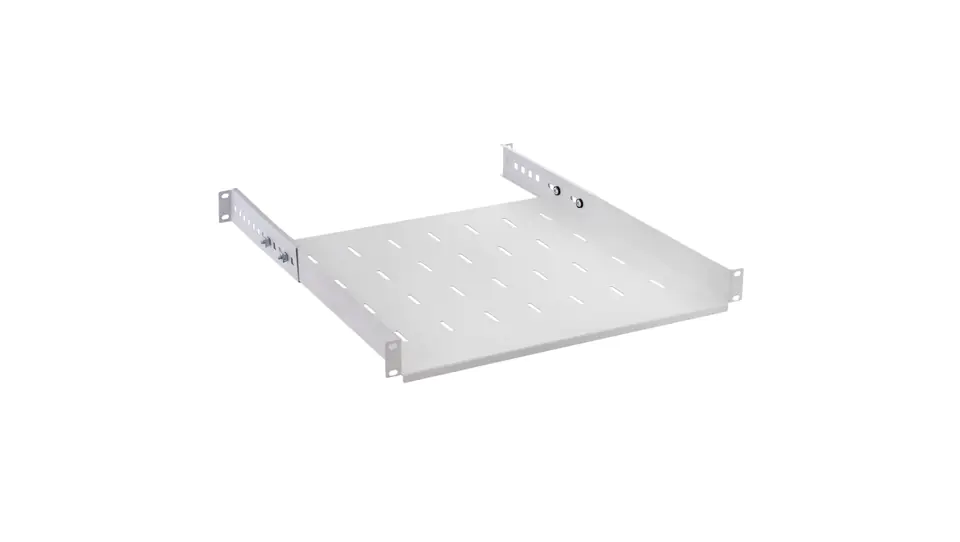 ⁨Półka regulowana do szafy RACK 19 cali 1U 450mm szara NEKU⁩ w sklepie Wasserman.eu