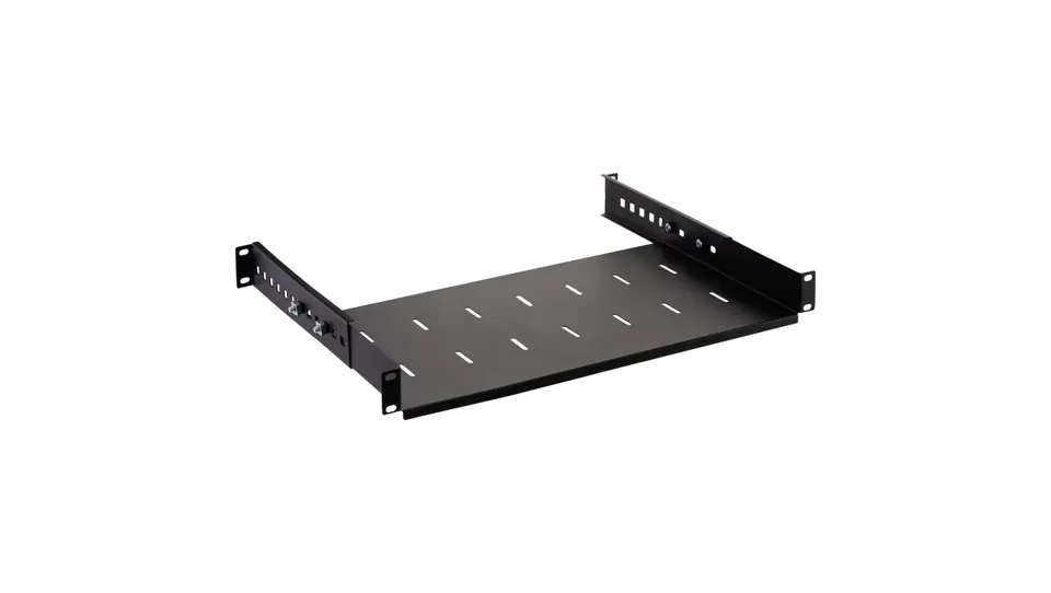 ⁨Półka regulowana do szafy RACK 19 cali 1U 250mm czarna NEKU⁩ w sklepie Wasserman.eu