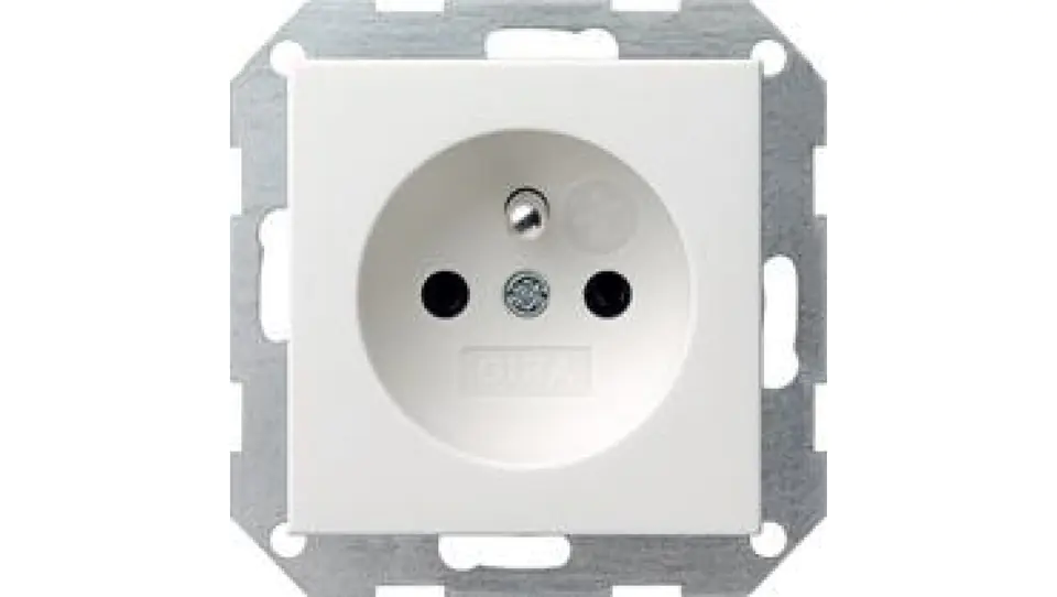 ⁨Gira Socket with pin with ochr.dz. System 55 white⁩ at Wasserman.eu