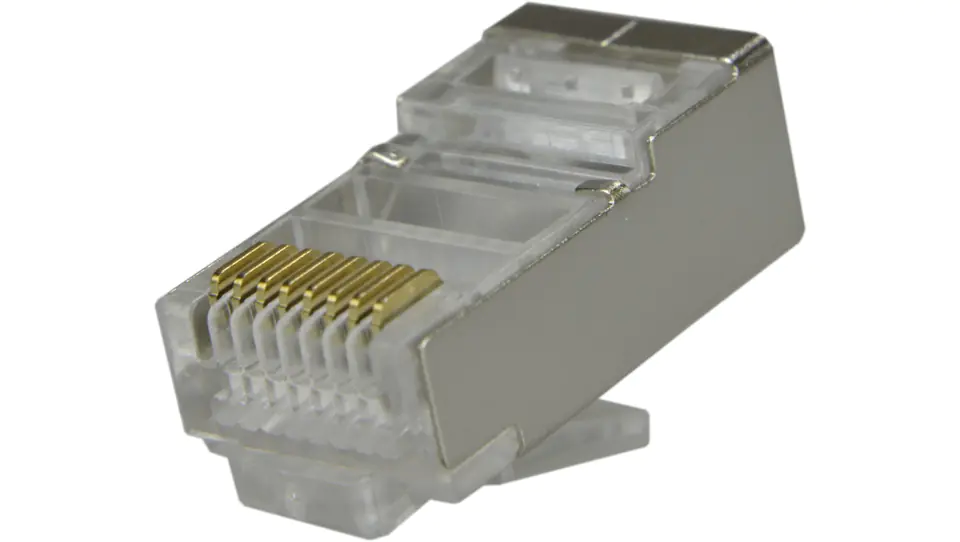 ⁨Wtyk modularny RJ45 8P8C kat.5e ekranowany FTP drut NEKU /woreczek 100szt./⁩ w sklepie Wasserman.eu