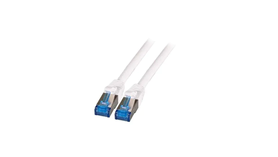 ⁨SFTP Patch Cable 0,25m Cat6a Superflex white on Cat7 cable⁩ at Wasserman.eu