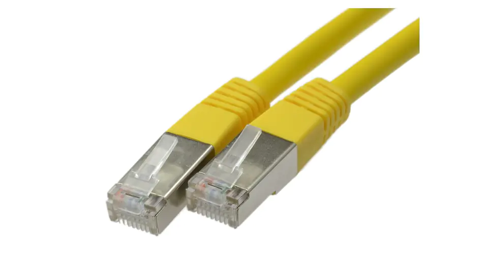 ⁨Patch cable FTP Cat5e LAN cable 2x RJ45 cable yellow 3m NEKU⁩ at Wasserman.eu