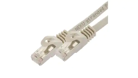 ⁨Patchcord S/FTP kat.6A PiMF kabel sieciowy LAN 2x RJ45 PoE szary 3m NEKU⁩ w sklepie Wasserman.eu