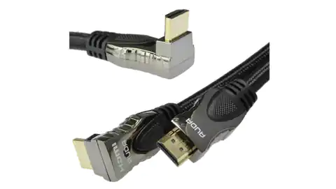 ⁨AUDA Prestige HDMI 2.0 4K Premium High Speed Ultra HD Kabel 4K@60 gewinkelt 270 /3m/⁩ im Wasserman.eu