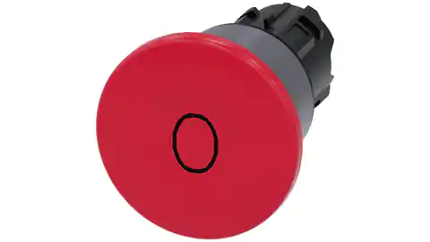 ⁨Mushroom button 22mm round plastic with met ring red inscription 3SU1030-1BA20-0AD0⁩ at Wasserman.eu