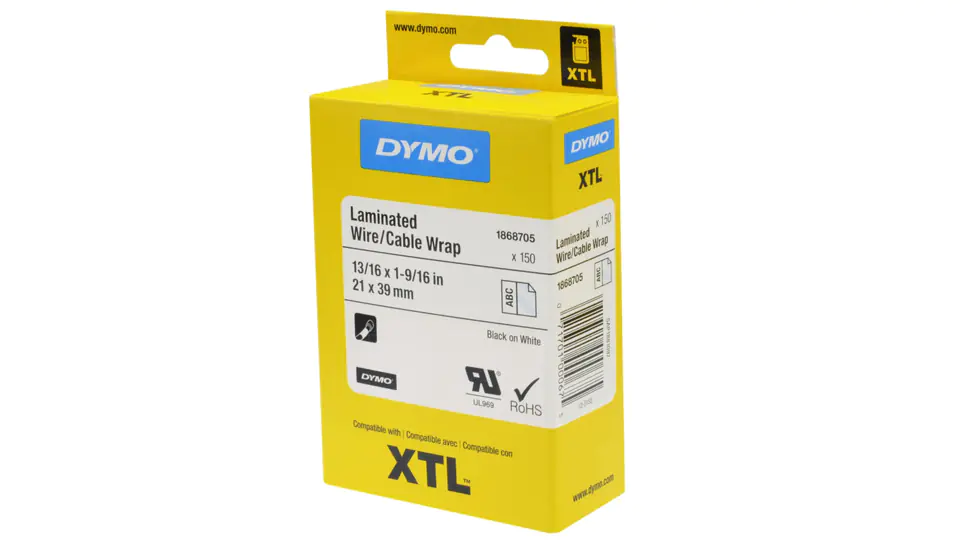 ⁨Laminated wristbands for XTL printers 21x39mm black on white 1868705 /150pcs/⁩ at Wasserman.eu