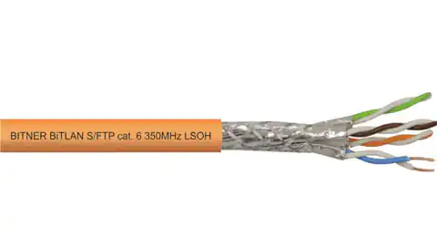 ⁨Kabel teleinformatyczny BiTLAN S/FTP 4x2x23 AWG (0,54) kat.6 350MHz LSOH TI0112 /bębnowy/⁩ w sklepie Wasserman.eu