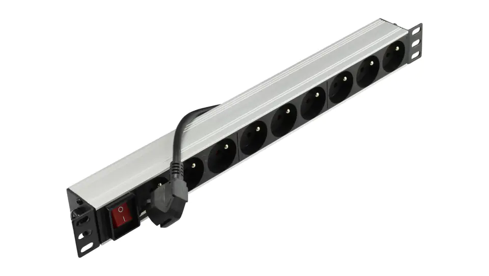 ⁨RACK power strip 19 inch 1U 9 outlets with NEKU switch /1,8m/⁩ at Wasserman.eu