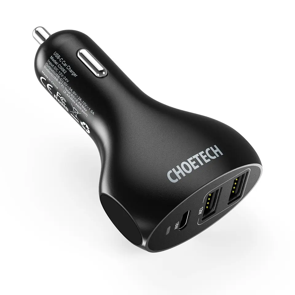 CHOETECH CAR CHARGER 3XUSB 30W C0062 at Wasserman.eu