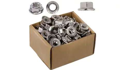 ⁨Flange nut M8 stainless DIN 6923 /package 100pcs/⁩ at Wasserman.eu