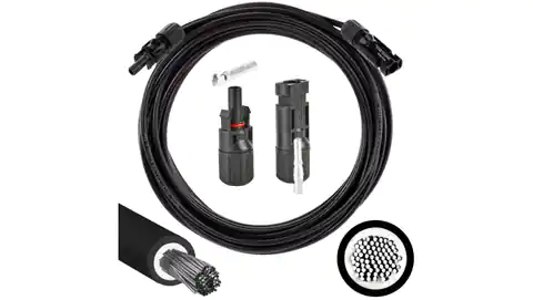 ⁨Extension cable 4mm2 with MC4 plugs black 10m⁩ at Wasserman.eu