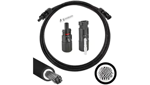 ⁨Extension cable 4mm2 with MC4 plugs black 2m⁩ at Wasserman.eu
