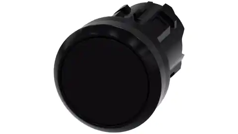 ⁨22mm round plastic black flat without self-return odbl by pressing 3SU1000-0AA10-0AA0⁩ at Wasserman.eu