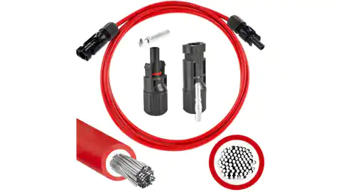 ⁨Extension cable 4mm2 with MC4 plugs red 1m⁩ at Wasserman.eu