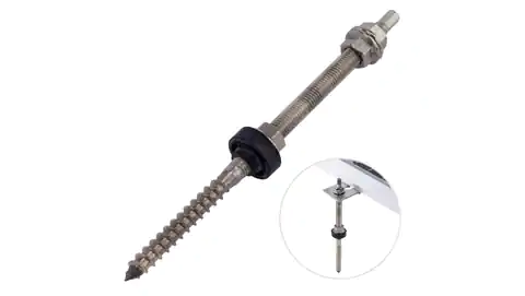 ⁨Double-thread screw M10x200mm stainless A2 with EPDM seal⁩ at Wasserman.eu