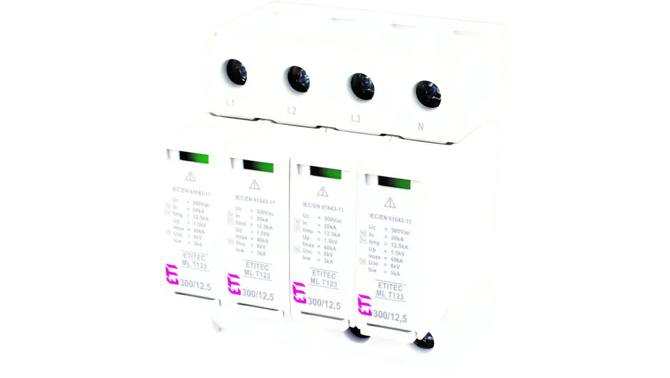 ⁨Surge arrester B+C+D Type 1+2+3 4P ETITEC ML T123 300/12,5 4+0 002440667⁩ at Wasserman.eu