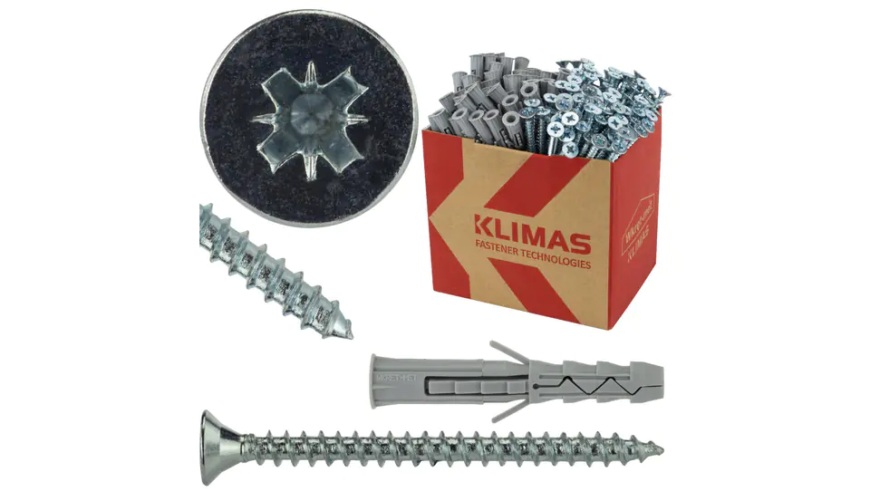 Screw-in dowel KRX 8x40 with conical head screw PZ 4x45 /100pcs/ at Wasserman.eu