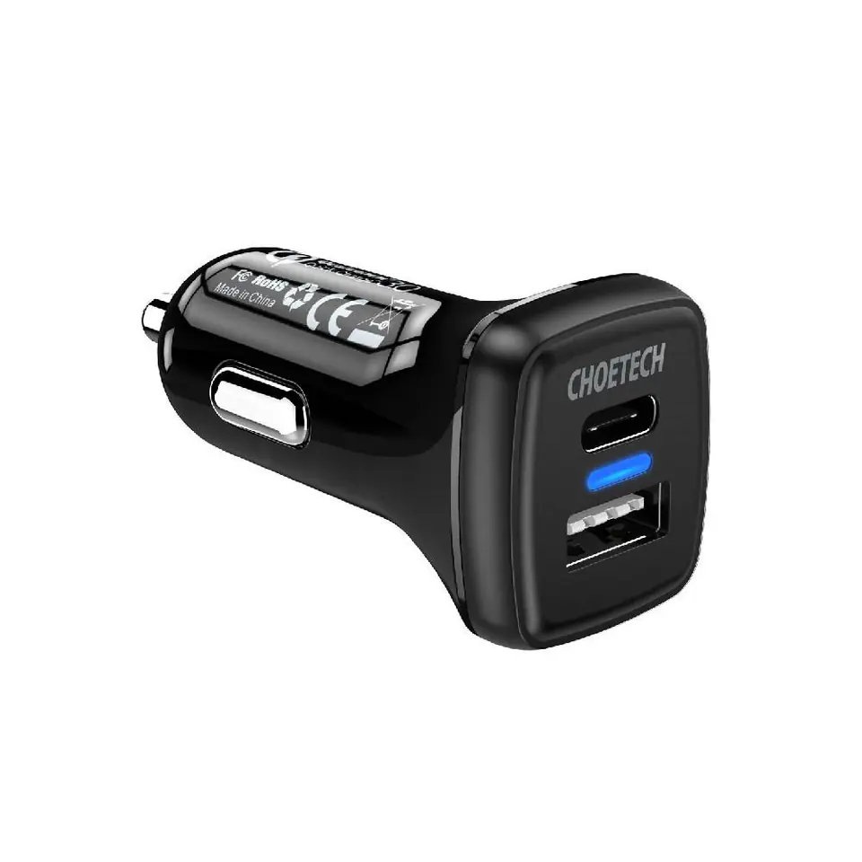 CHOETECH TC0005 BLACK c ar charger 2xUSB 36W at Wasserman.eu