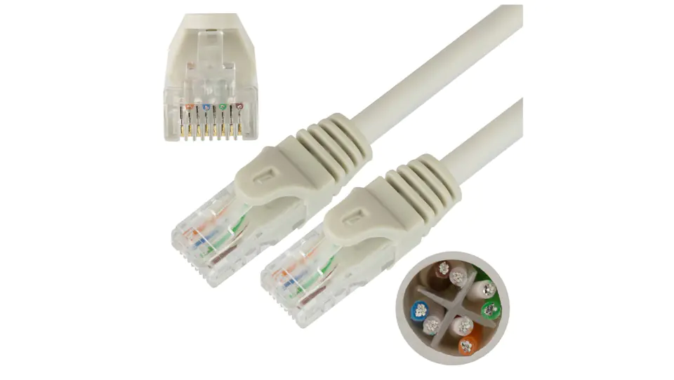 ⁨Patchcord UTP kat.6 kabel sieciowy LAN 2x RJ45 linka szary 2m NEKU⁩ w sklepie Wasserman.eu