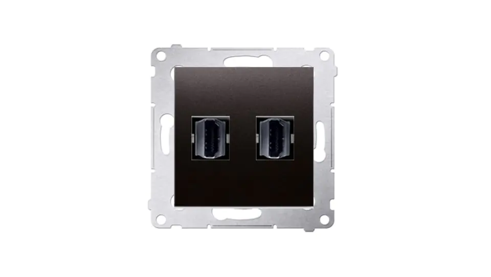 ⁨Simon 54 HDMI socket double (module) black matt DGHDMI2.01/49⁩ at Wasserman.eu