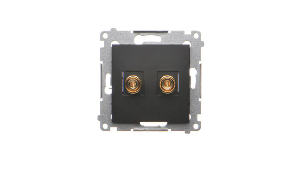 ⁨Simon 54 Single speaker jack (module). Wiring cross-section for output up to 6 mm2 black matt DGL2.01/49⁩ at Wasserman.eu