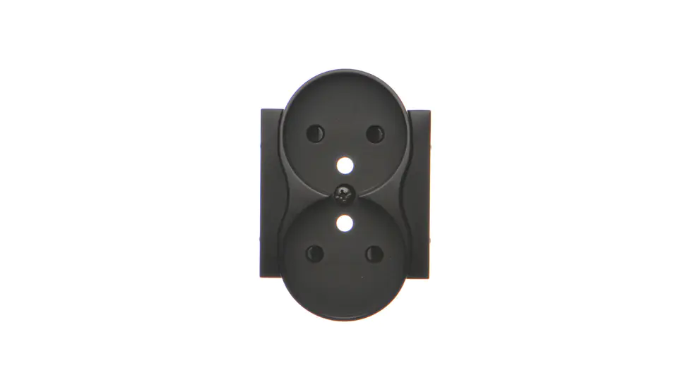 ⁨Simon 54 Double socket cover with shutters for NATURE frames matt black DGZ2MZNP/49⁩ at Wasserman.eu