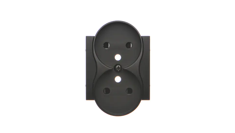 ⁨Simon 54 Double socket cover with shutters for frames PREMIUM matt black DGZ2MZP/49⁩ at Wasserman.eu