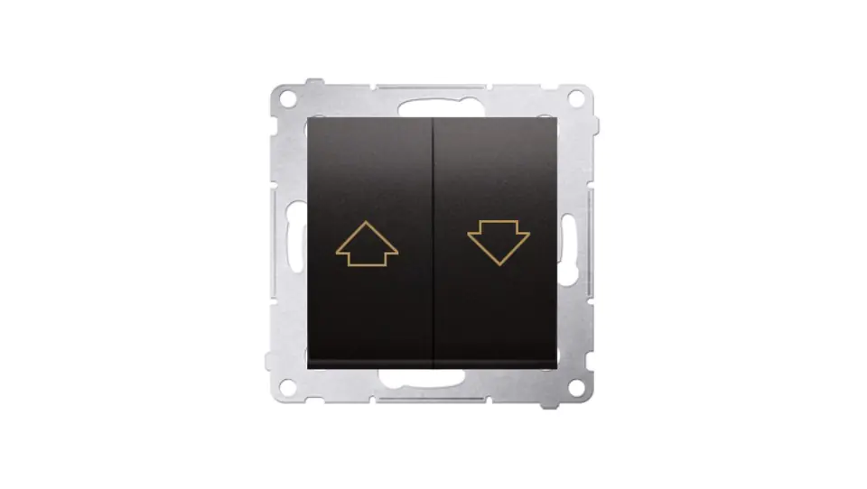 ⁨Simon 54 Roller shutter button (module) 16AX 250V screw terminals black matt DZP1A.01/49⁩ at Wasserman.eu