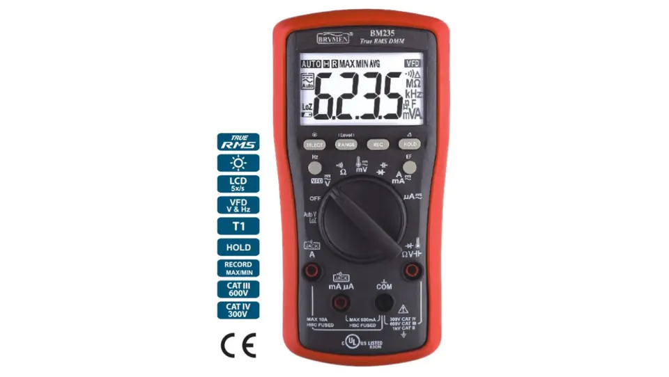 Multimeter TRMS (AC+DC) VFD EF 50kHz BM235 Brymen im Wasserman.eu