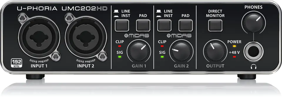 Behringer UMC202HD recording audio interface at Wasserman.eu