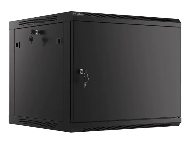 ⁨LANBERG SZAFA WISZĄCA RACK 19" 9U 600X600 DRZWI METALOWE CZARNA (FLAT PACK) WF01-6609-00B⁩ w sklepie Wasserman.eu