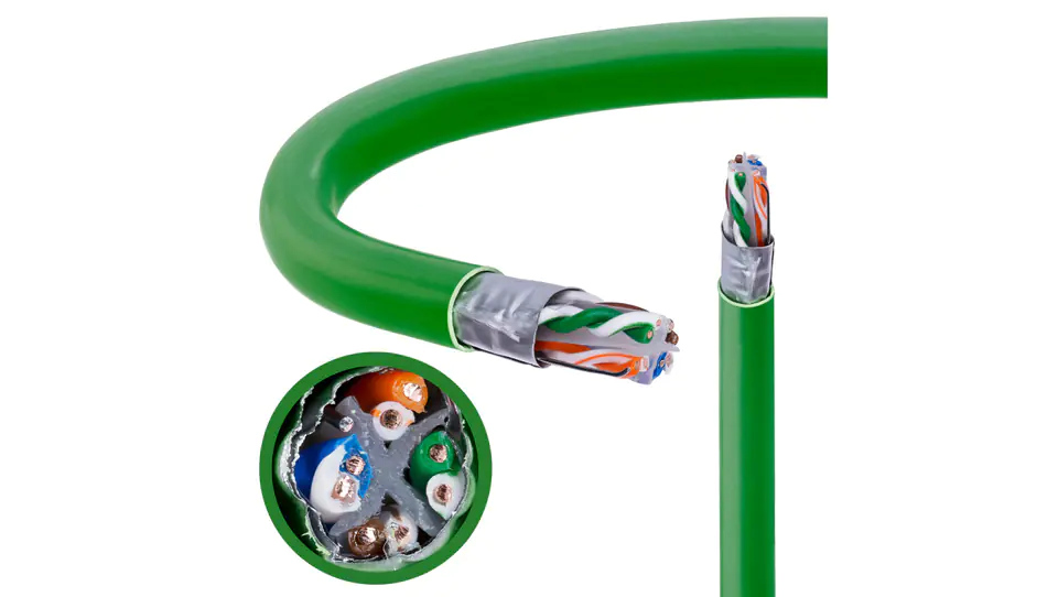 ⁨UTP cable Cat6 U/UTP 4x2x0,53 green LSOH Corning 3M /305m/⁩ at Wasserman.eu