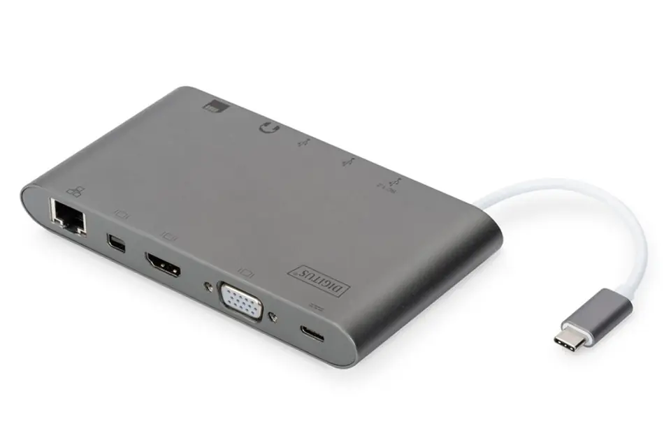 Stacja dokująca USB Typ C 11 portów funkcja Dual Monitor 4K 30Hz PD 2.0 HQ Aluminiowa w sklepie Wasserman.eu