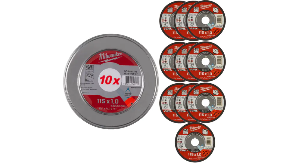 ⁨Cutting disc for metal flat 115x1mm10pcs PRO+ MILWAUKEE⁩ at Wasserman.eu